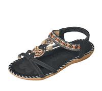 Genérico alpargatas mujer cuñas mujer Chanclas Moda Ortopedicas suela antideslizante Comodas Tela Elegantes de Dedo Señora Verano Playa Trekking