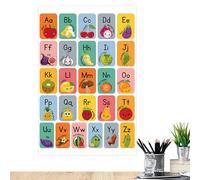 Genérico Alphabet Poster, Educational Preschool Poster, English Wall Decor, Adhesive, Interactive Learning Chart, 1 pieza Colorful, Classroom or Home Use