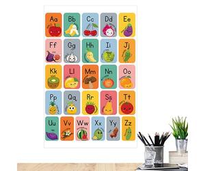Genérico Alphabet Poster, Educational Preschool Poster, English Wall Decor, Adhesive, Interactive Learning Chart, 1 pieza Colorful, Classroom or Home Use