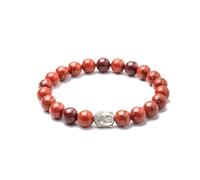 Generico Alquimia - Pulsera Zen con Buda y piedras naturales auténticas, elegante, hipoalergénica, sin níquel, protección positiva, Medio, Piedra, Cuarzo
