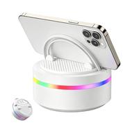 Genérico Altavoz Inalámbrico De Inducción | Reproductor con Luces RGB Y Soporte para Móvil - Altavoz Portátil Y Soporte para Teléfono - para Exteriores Viaje Ducha Playa Baño Cocina