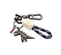 Genérico Aluminum Alloy Dinosaur Charm Paired with a Hand-woven Bracelet, Keychain for Men, Dinosaur Keychain Bag Charm, Keys Accessories for Women Men (A)
