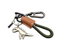 Genérico Aluminum Alloy Dinosaur Charm Paired with a Hand-woven Bracelet, Keychain for Men, Dinosaur Keychain Bag Charm, Keys Accessories for Women Men (H)