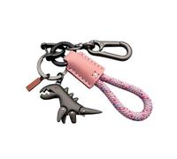 Genérico Aluminum Alloy Dinosaur Charm Paired with a Hand-woven Bracelet, Keychain for Men, Dinosaur Keychain Bag Charm, Keys Accessories for Women Men (C)