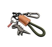 Genérico Aluminum Alloy Dinosaur Charm Paired with a Hand-woven Bracelet, Keychain for Men, Dinosaur Keychain Bag Charm, Keys Accessories for Women Men (G)