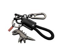 Genérico Aluminum Alloy Dinosaur Charm Paired with a Hand-woven Bracelet, Keychain for Men, Dinosaur Keychain Bag Charm, Keys Accessories for Women Men (E)