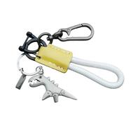 Genérico Aluminum Alloy Dinosaur Charm Paired with a Hand-Woven Bracelet, Mini Dinosaur Keychain for Women and Men (1pcs-N)