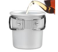 Genérico Aluminum Coffee Mug,Aluminum Alloy Water Cup With Folding Handle | 150ml Dishware & Serving Pieces, Outdoor Drinking Cup, Ultra-Light & Compact For Travel, Picnic, Hiking, Backpacking