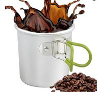 Genérico Aluminum Coffee Mug,Aluminum Alloy Water Cup With Folding Handle | 150ml Dishware & Serving Pieces, Outdoor Drinking Cup, Ultra-Light & Compact For Travel, Picnic, Hiking, Backpacking