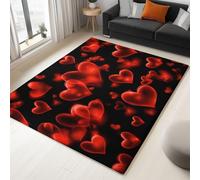 Genérico Amar Alfombra Infantil, Alfombra Negro Habitación Infantil Juego, Romance Vacaciones Amor Efecto 3D, Suave Fácil de cuidar, Resistente, 80 x 150 cm