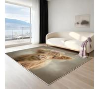 Genérico Amarillo Alfombras de área para decoración de Sala de Estar, alfombras Lavables Antideslizantes de 80 x 120 cm, Alfombra Suave con Estampado de Fantasía Elegante Tranquilo Estampado Animal