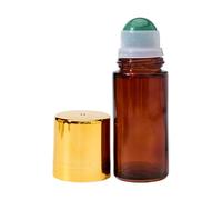 Genérico Amber Glass Roll On Bottles - 50ml Refillable Oil Roller Container, Leak Proof Essentiall Oil Applicator for Perfume Aromatherapy DIY Blends | Travel Gym Self Care Portable Use