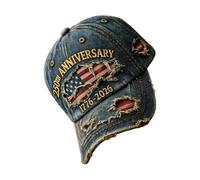 Genérico American Hat - Embroidered US 250th Commemorative Cap, 1776-2026 Adjustable Baseball Hat, Patriotic Sun Protection Headwear | Vintage Washed Dad For Men Women Outdoor Camping Hiking Runnin