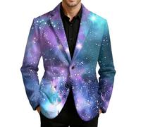 Genérico Americana Hombre Blazer Hombre Chaqueta Formal Pana Universo Estampado Creativo Casual Ligera Cómoda para Eventos
