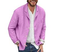 Genérico Americana Hombre Casual, Chaqueta Blazer Informal para Hombre, Chaqueta Deportiva De Algodón Y Lino, Cárdigan Ligero con Botones, Corte Holgado, Manga Larga, para