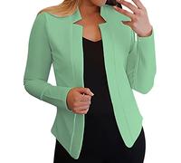 Genérico Americana Mujer Talla Grande, Chaqueta Mujer Verano, Cuello Abierto Al Frente Moda Corte Regular Negocio Trabajo Blazers Moda Casual Oficina Trabajo Simple Cardigan Chaquetas para Negocio