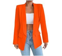 Genérico Americanas Entalladas Mujer, Chaqueta Mujer Entretiempo Casual Slim Fit Manga Larga Traje De Solapa Chaqueta Ligeras Color Sólido Comercial Clásico Americana De Oficina para Damas De Oficina