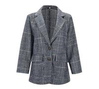 Genérico Americanas Mujer Elegantes - Americana Mujer - Chaqueta De Traje con Cuello De Rejilla De Mil Pájaros Estilo Retro Informal para Mujer Otoño/Invierno 2024