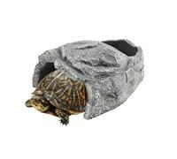 Genérico Amphibian Habitat Decor - Stone Hideaway for Privacy | Composite with Mossy Finish & Aquatic Safe Coating for Fish Tank, Geckos, Tortoise and Vivarium Landscaping Design Tasks