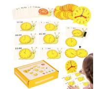 Genérico Analog Clock Kids Learning - Portable Wooden Educational Clock for Early Time Teaching, Fun Science Kit for Preschool Learning Activity, Colorful Toy for Years Old, Wood Multicolor, 3.94in