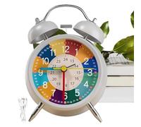 Generico Analogue Alarm Clock | Non Ticking Alarm Clock | Interactive Learning Clock For Kids, 11.5x16cm Brightly Colored Alarm Clock With Night Light, Fun Learning Clock For Time Management Skills
