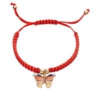 Genérico Ancho Natural Anillos Mano Pulsera Ajustable Cuerda Roja Año Nuevo Con Colgante De Cuerda Roja Abuelita Cuarzo Pulsera Joyería, talla única, Metal, No es una piedra preciosa