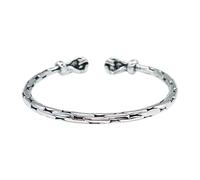 Genérico Ancho Perlas Acero Anillos Pulsera Para Hombres Mujeres Adjustable Retro Pulseras Joyería Regalo Apilable Anillos, talla única, Metal, No es una piedra preciosa