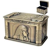 Genérico Ancient Egyptian Pharaoh Jewelry Box, Velvet Lined Treasure Chest for Women Adults, Elegant Rectangular Trinket Organizer with Carved Motifs for Birthdays Anniversaries Gift
