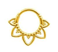Genérico Anello Nasale Unisex In Acciaio Inossidabile Piercing Minimalista Con Design Floreale Dorato Ideale Per Il Giorno A Giorno O Come Accessorio Da Festa