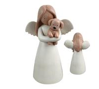 Genérico Angel Decor - Resin Figurine Statue Holding Dog | Angel Table Decoration for Dog Lovers, Friendship Gift, Living Room, Bedroom, Shelf, Nightstand, Home Decor, Memorial Keepsake