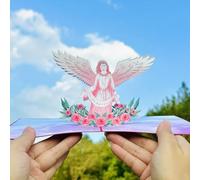 Genérico Angel Praying Cards - 3D Get Well Card | 13.5x18.5cm Surprise 3D Effect Merry Christmas Card With Envelopes For Sympathy, Recovery, Mother, Wife
