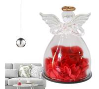 Genérico Angel Rose Gift - Preserved Flower in Glass Figurine, Eternal Ornament | Handmade Decoration with, Romantic for Wedding Christmas Thanksgiving