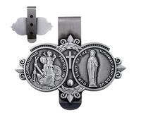 Genérico Angel Visor Clip - Vintage Metal Blessing Car, Protection Accessory with Inspirational Message, Spiritual Safety Ornament for Trucks Cars, Adult, Family, Friends, Travel