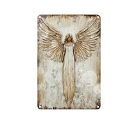 Genérico Angel Wall Art - Vintage Metal Wall Decor Sign, Rustic Guardiann Angel Wings Metal Plaques For Living Room Bedroom Kitchen Home Office Hallway Entryway Farmhouse Indoor WallDecoration