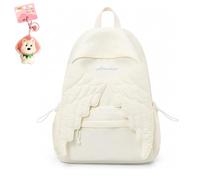 Genérico Angel Wing Backpack, Wing Themed Nylon Daypack with Zipper (White) | Spacious Large Capacity with Zipper for Women, Casual Novelty Daypack for Daily Outdoor Travel Shopping Street Style