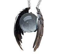 Genérico Angel Wing Necklace - Vintage Crystal Vampire Jewelry Pendant | Gothic Style With Translucent Angel Crystal Design, Womens Necklace For Vampire Cosplay Party Daily Wear Friends