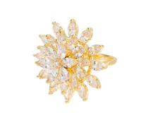 Genérico Anillo Abierto con Copo de Nieve y Circonita Giratoria Deja Ir y Volver, Joya Inspiradora Ajustable para Mujer (1 PCS-A)