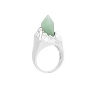 Genérico Anillo Ajustable Mujer, Anillo De Piedra Natural Apilable Ajustable Con Prisma Hexagonal De Cristal, Anillos De Piedras Preciosas, Declaración De Equilibrio Reiki, Joyería De Eternidad P