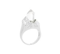 Genérico Anillo Ajustable Mujer, Anillo De Piedra Natural Apilable Ajustable Con Prisma Hexagonal De Cristal, Anillos De Piedras Preciosas, Declaración De Equilibrio Reiki, Joyería De Eternidad P