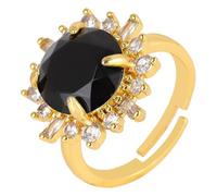 Genérico Anillo Ajustable Mujer, Anillos De Piedras Preciosas De Halo Delicados Para Mujer, Anillo De Promoción De Boda De Circonita Cúbica, Banda Ajustable Para El Pulgar, Joyería Con Dije Para