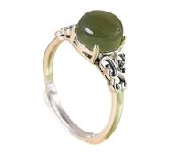 Genérico Anillo De Ágata Verde De Plata De Ley 925 Para Mujer, Estilo Vintage, Con Nudo Celta, Para Compromiso, Promesa Y Pulgar, Apilable, Ideal Como Regalo De Joyería.