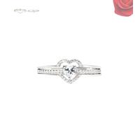 Genérico Anillo de Corazón Amor Propio en Plata de Ley 925 - Joya Motivacional Apilable para Mujer, Elegante Anillo Recordatorio en Capas (Silber,10)
