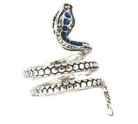 Genérico Anillo De Serpiente - Elegante Anillo De Serpiente | Anillo De Envoltura De Serpiente Delicada Ajustable | Joyas De Serpientes De Dhinestone Para Accesorios Para Mujeres, Disfraces Y Cosplay
