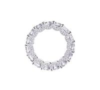 Genérico Anillo Full Star River de circonitas cúbicas, con bisel de plata platinado y halo, banda de eternidad gruesa, anillos de amor con circonitas para mujer (silver,7)