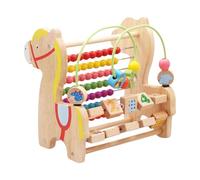 Generico Anillo para la motricidad de madera para niños pequeños - Laberinto de perlas con pista | Juguete educativo a partir de 12, entrenador final, actos