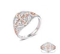 Genérico Anillo protector con nudo de bruja hecho a mano, anillo con nudo de bruja bicolor con circonita, protege a tus seres queridos, joyas para regalar a mujeres (1pcs,12)