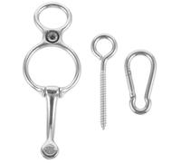 Genérico Anillo y Tornillo Afilado para Atar Caballos de Acero Inoxidable Liberación Gradual de Cuerda, Fácil Instalación Adecuado para Competiciones y Actividades Ecuestres