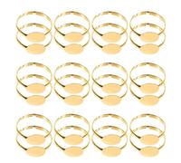 Genérico Anillos Ajustables, 50 Bases Planas y Redondas Soporte Adhesivo, Perfectos para Crear Joyas Personalizadas y Regalos de Boda