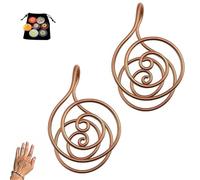 Genérico Anillos De Cobre Para La Palma De La Mano Con Espiral Reiki Para Meditación Y Sanación Energética, Brazaletes De Cobre Hechos A Mano Para Trabajo Con Cristales (2*Anillo de cobre+Gema)