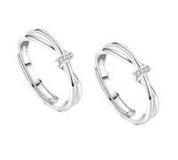 Genérico Anillos de Nudo Infinito con Forma de Corazón para Mujer, Anillo de Amistad con Nudo para Madre e Hija, Anillos Ajustables Abiertos (C+3PCS)